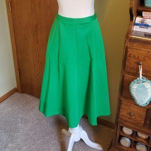 Vintage handmade 70's kelly green polyester skirt